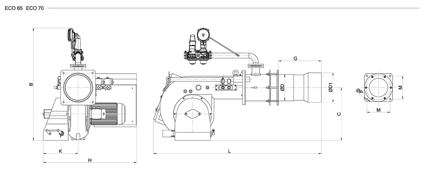 Газомазутные двухступенчатые горелки размеры