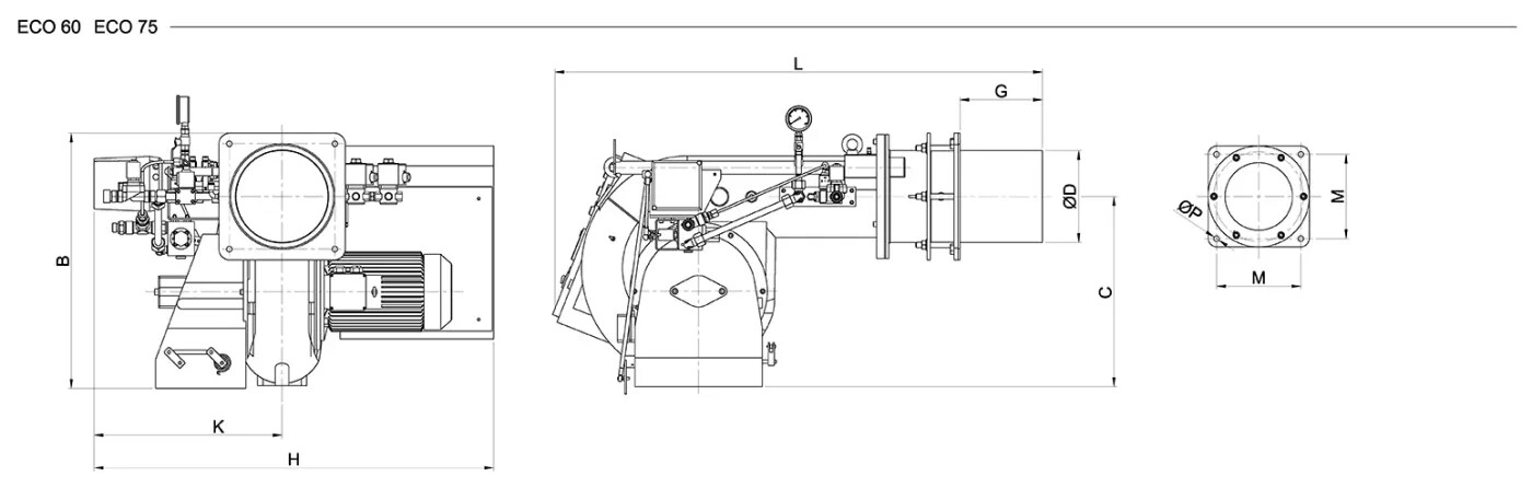 Горелки мазутные модуляционные размеры