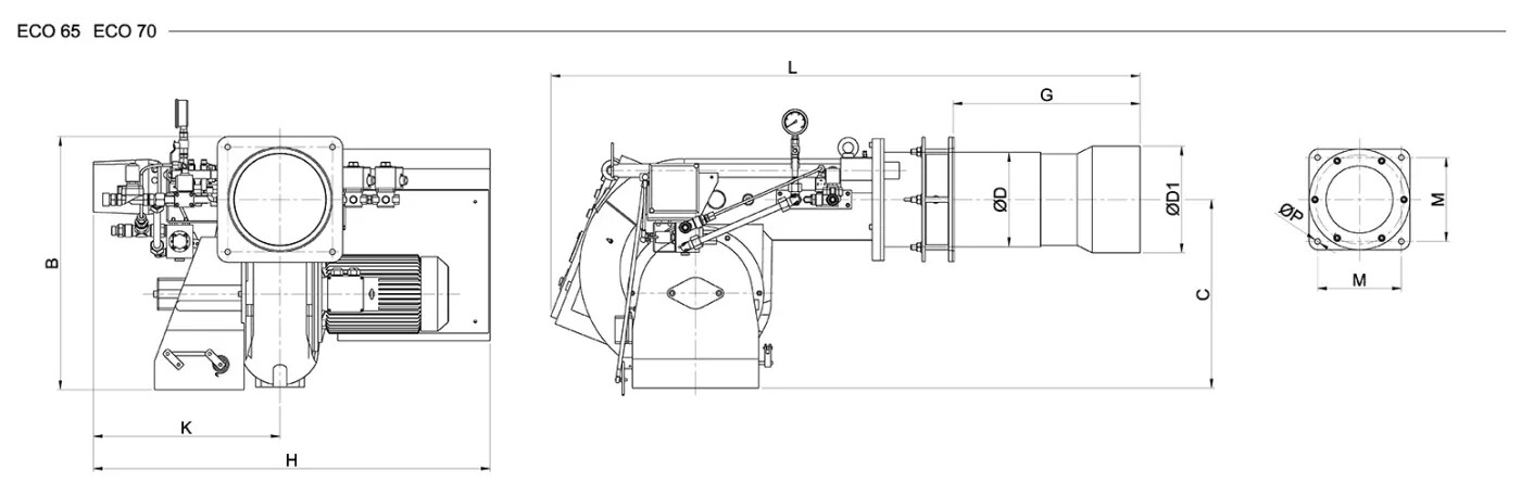 Горелки мазутные модуляционные размеры
