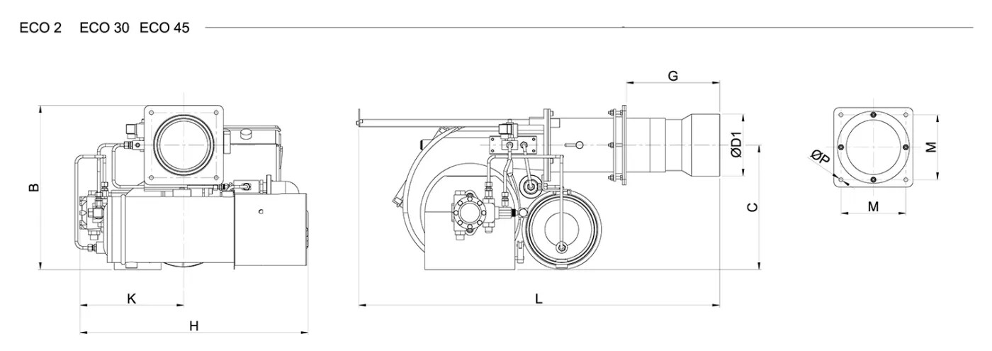 Горелки мазутные одноступенчатые размеры