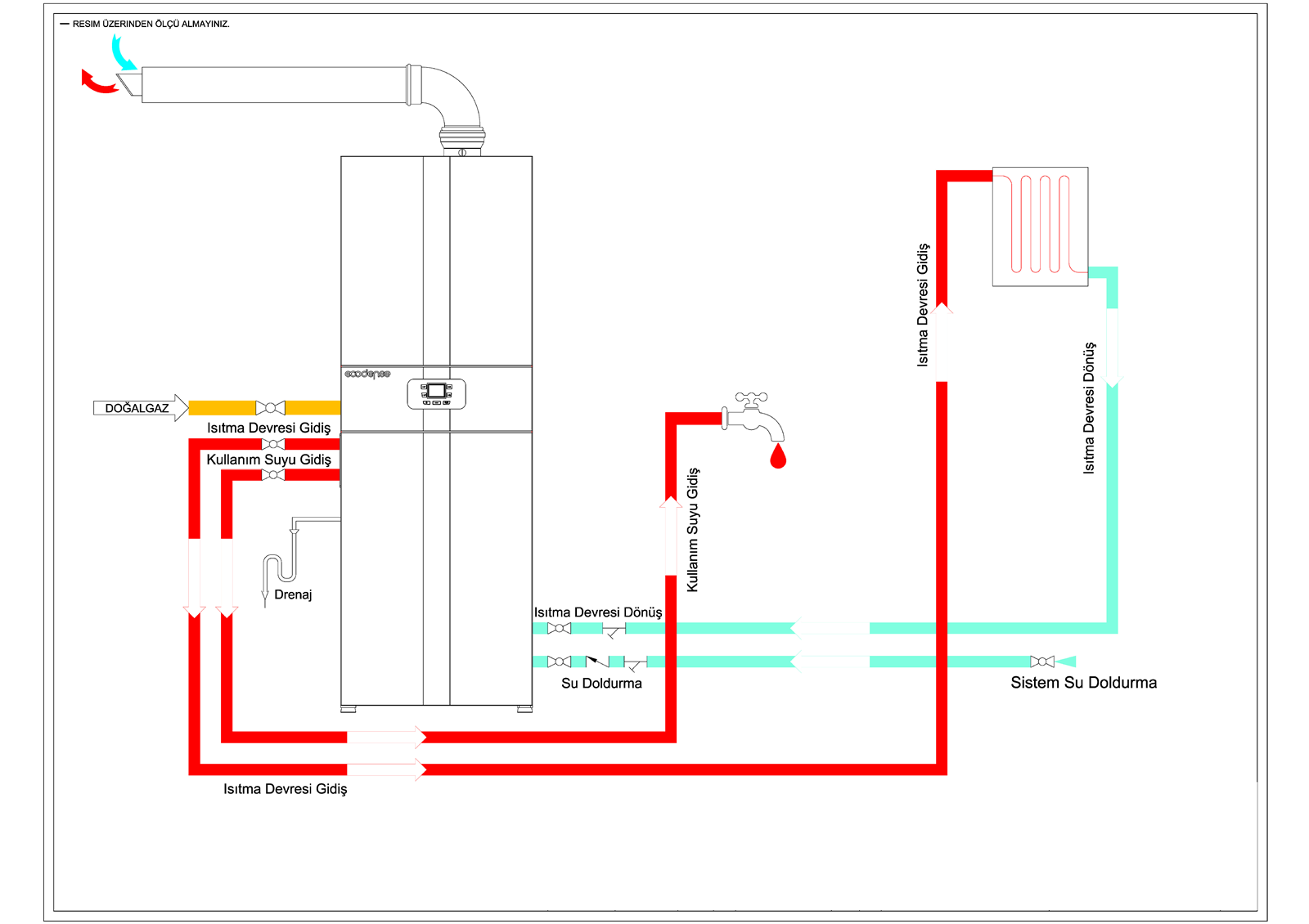 ECODENSE WT-S DHW DAHILI BOYLERLI KAZAN DEVRE ŞEMASI